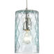 Diamond Pleat 1 Light 5 inch Light Blue with Satin Nickel Mini Pendant Ceiling Light