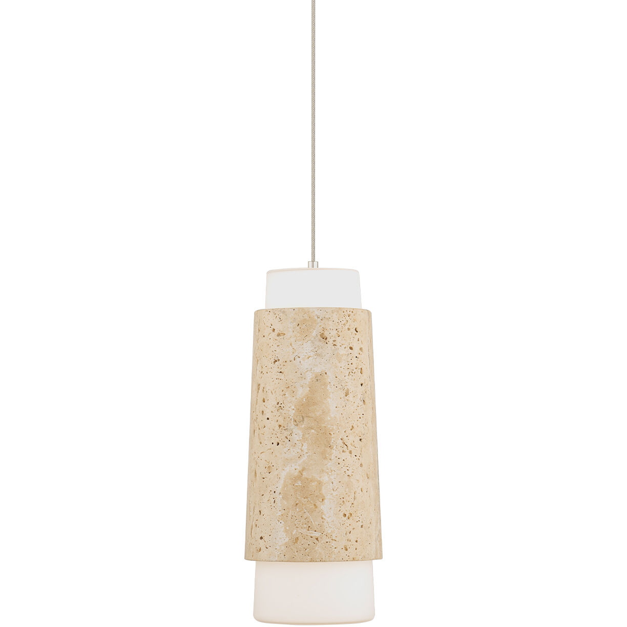 Chauncey LED 5.13 inch Beige Travertine and Aged Brass Indoor Hanging Lighting Ceiling Light in 3500K