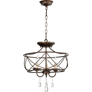 Cilia 3 Light 16 inch Oiled Bronze Dual Mount Ceiling Light