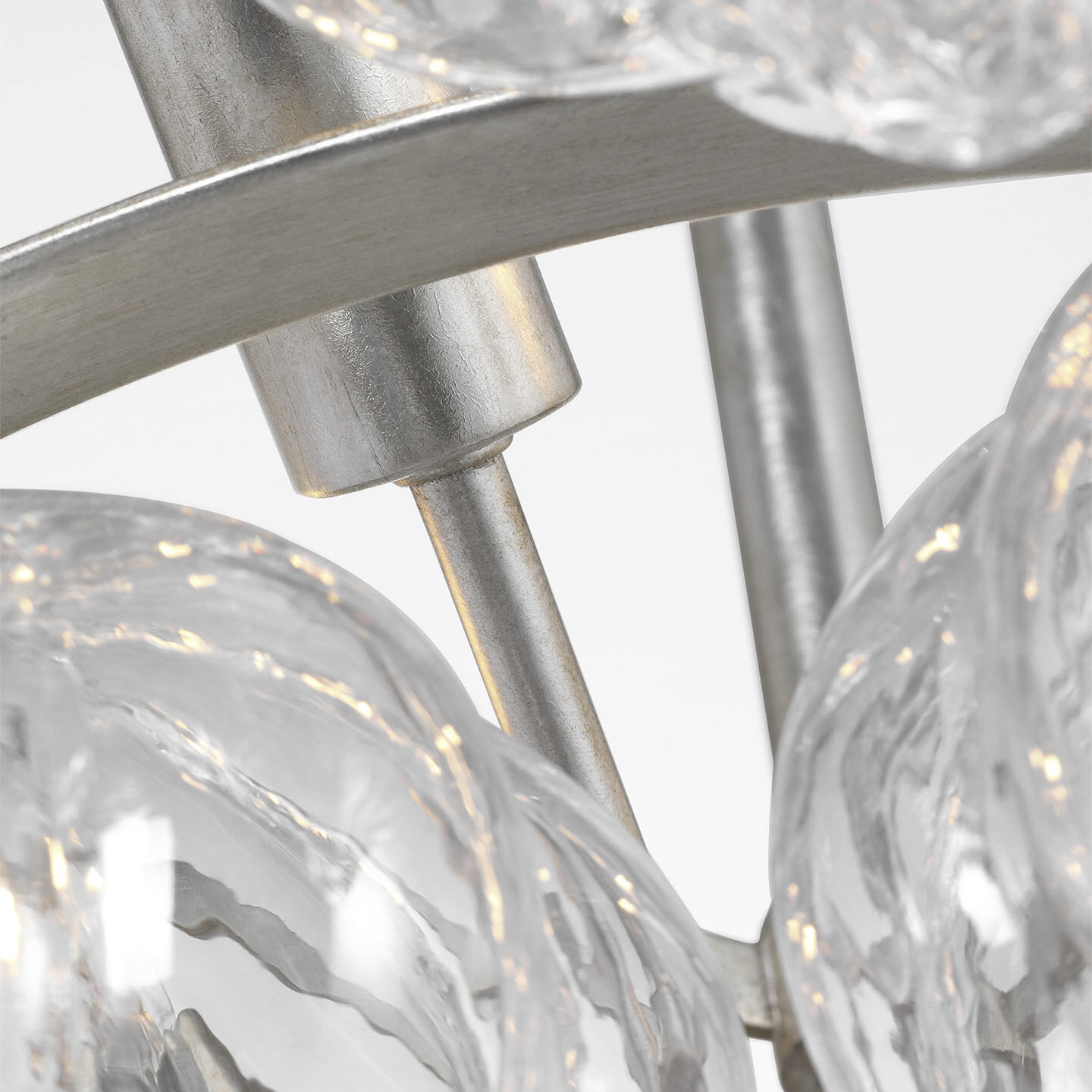 Julie Neill Caselli LED 35.5 inch Burnished Silver Leaf Basket Chandelier Ceiling Light