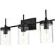 Benny 3 Light 24 inch Black Bath Sconce Wall Light