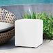Universal 20 inch Seascape Natural Outdoor Cube Ottoman with Slipcover