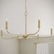 Ilia 6 Light 34 inch Brushed Gold Chandelier Ceiling Light