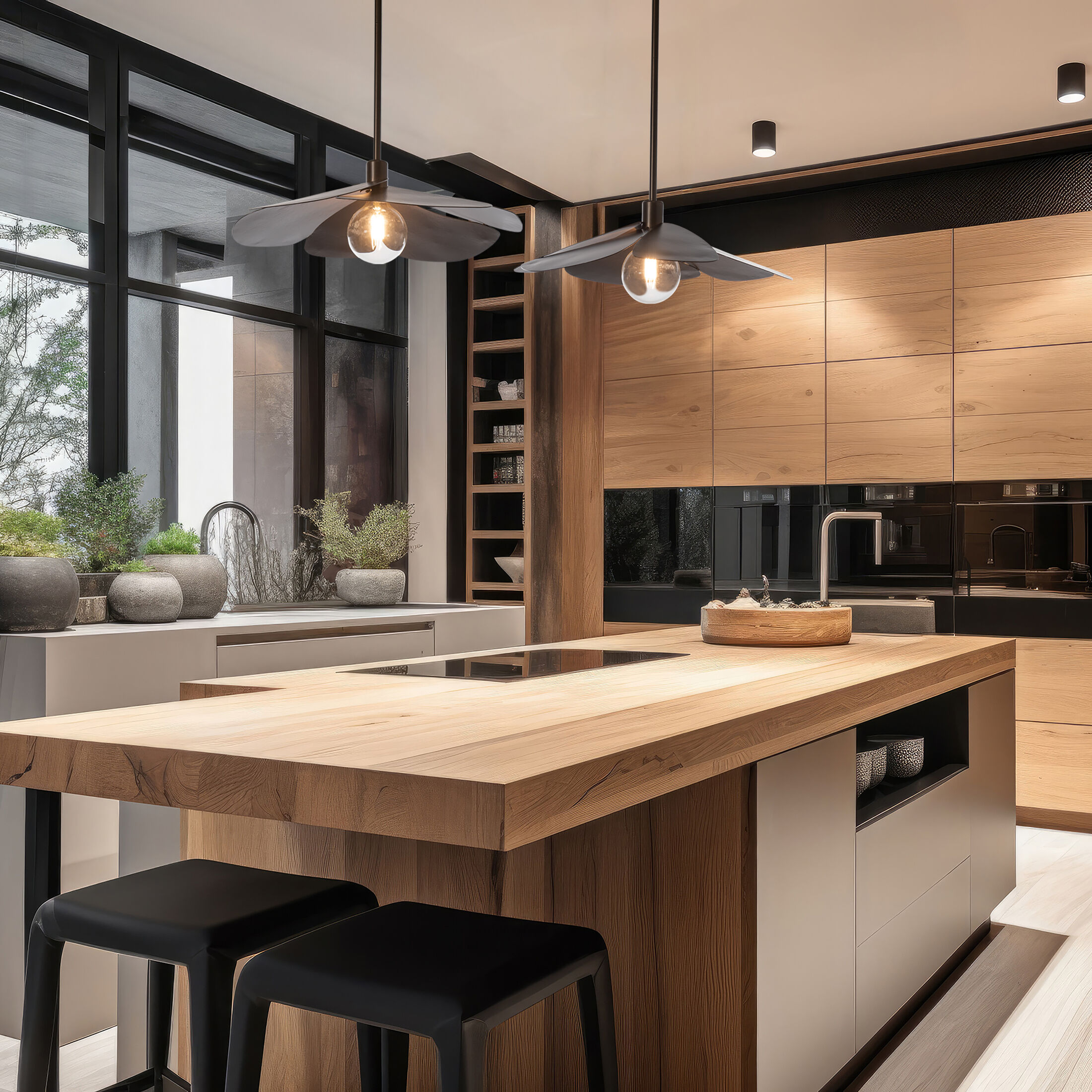 Hana 1 Light 23.3 inch Bronze Pendant Ceiling Light, Small