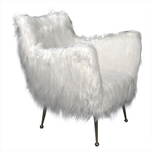 Rodney Bronze Powder Coat and White Fabric Occasional Chair