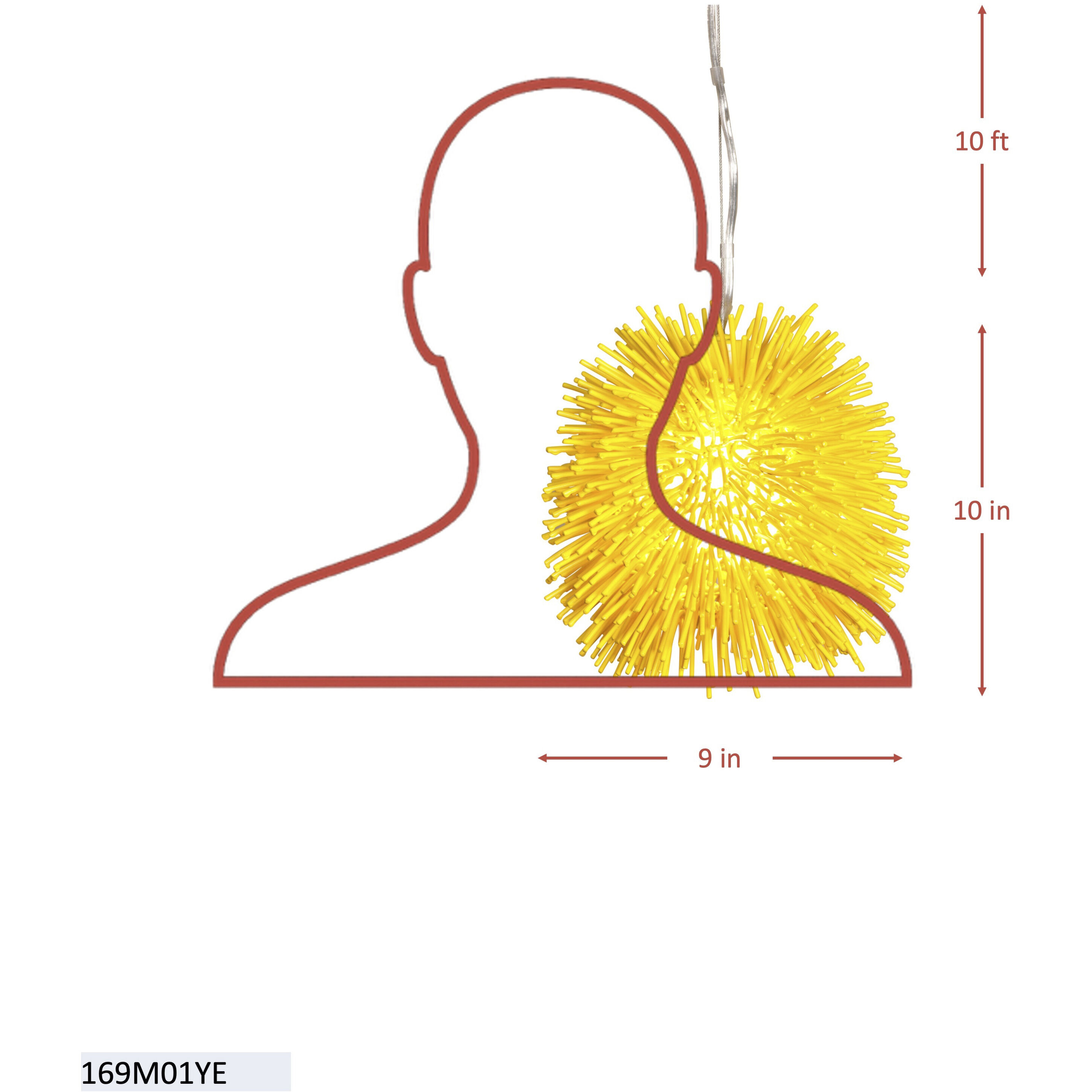 Urchin 1 Light 9 inch Un-Mellow Yellow Mini Pendant Ceiling Light
