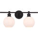 Collier 2 Light 19 inch Black Wall sconce Wall Light