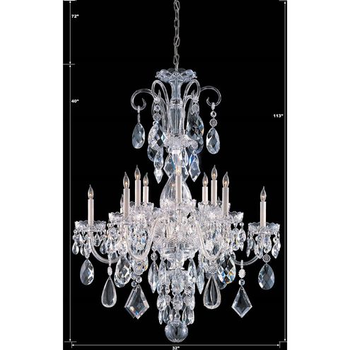 Traditional Crystal 12 Light 32 inch Polished Chrome Chandelier Ceiling Light