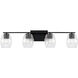 Lucas 4 Light 34 inch Matte Black Vanity Light Wall Light