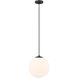 Tolland LED 12 inch Matte Black Mini Pendant Ceiling Light in White