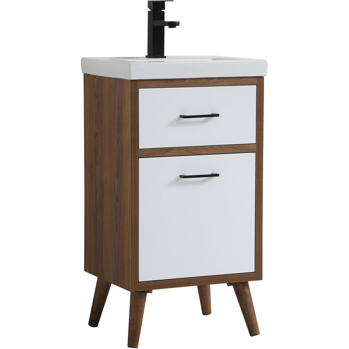 Boise 18 X 18 X 33 inch Matte White and Black Vanity Sink Set