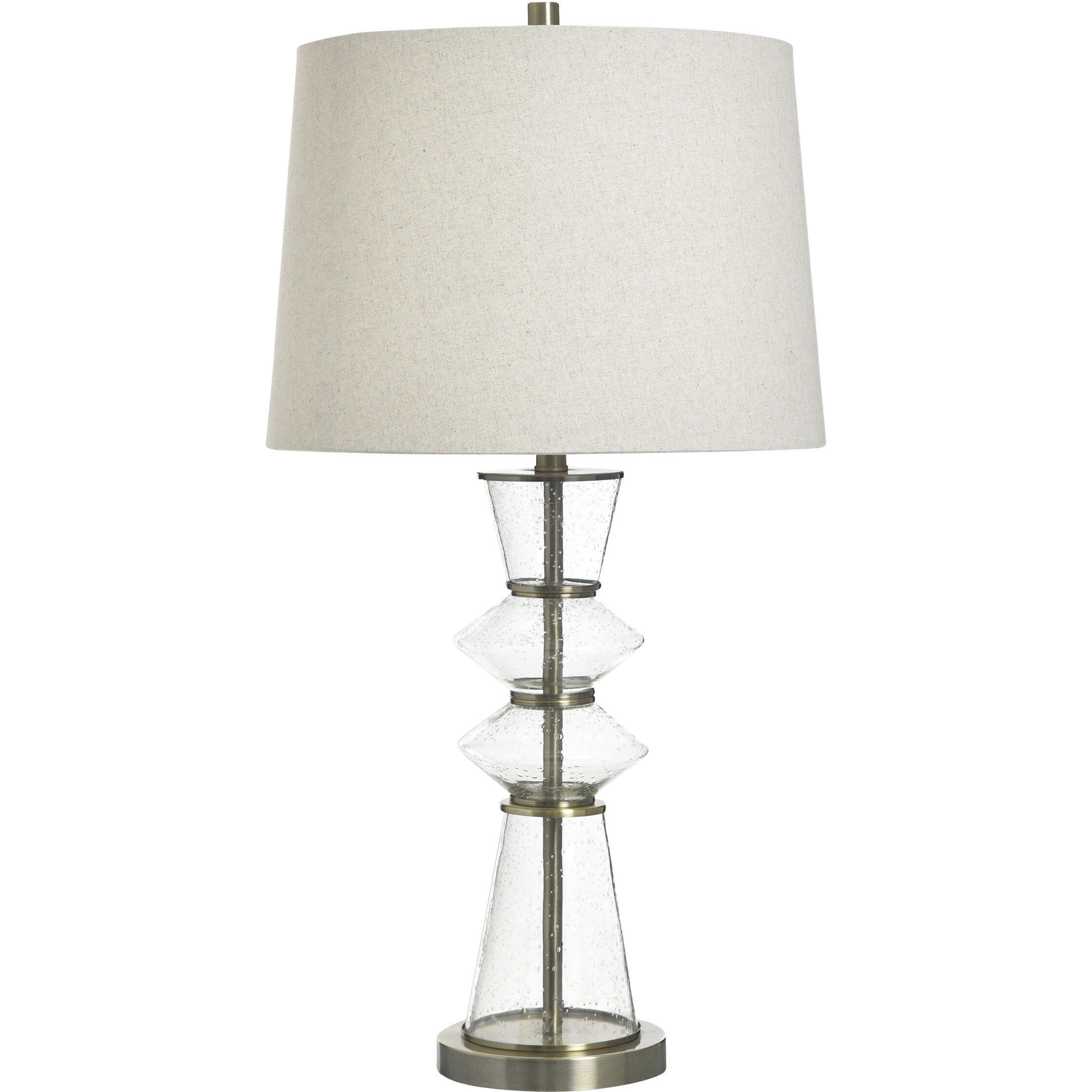 Vucover 33.25 inch 100 watt Vucover Gold and Clear and White Table Lamp Portable Light