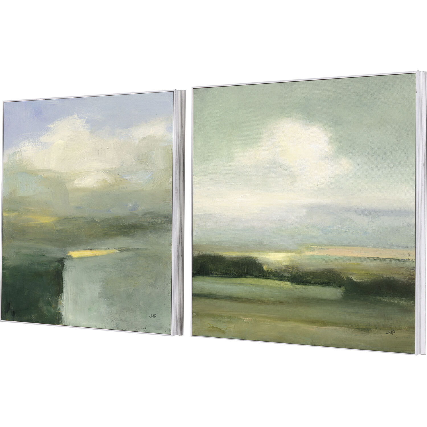 Landscapes Green and Multi and Neutral Framed Art