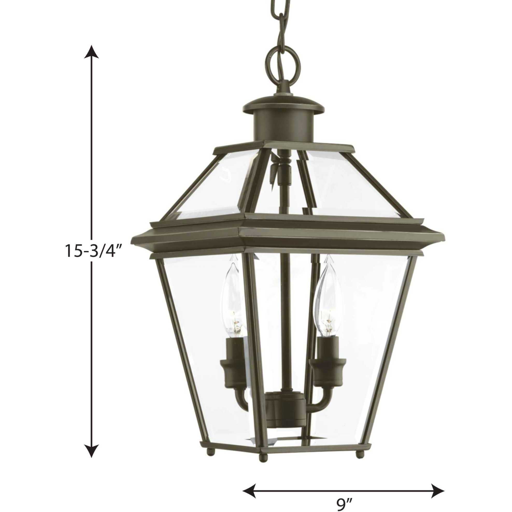 Burlington 2 Light 9 inch Antique Bronze Outdoor Hanging Lantern