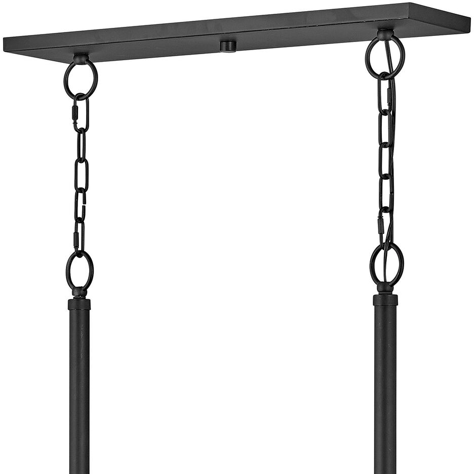 Wells 12 Light 60.25 inch Weathered Brass with Black Indoor Linear Chandelier Ceiling Light