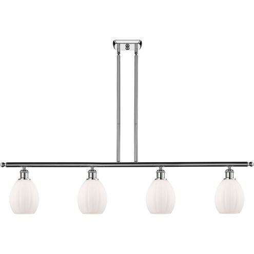 Ballston Eaton 4 Light 48 inch Polished Chrome Island Light Ceiling Light in Matte White Glass, Ballston
