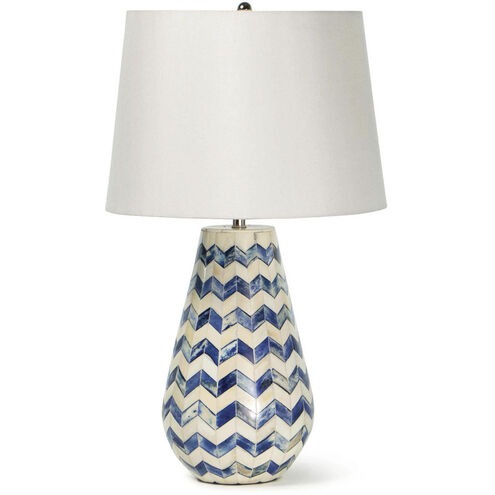 Coastal Living Cassia 23 inch 150.00 watt Blue Table Lamp Portable Light, Chevron