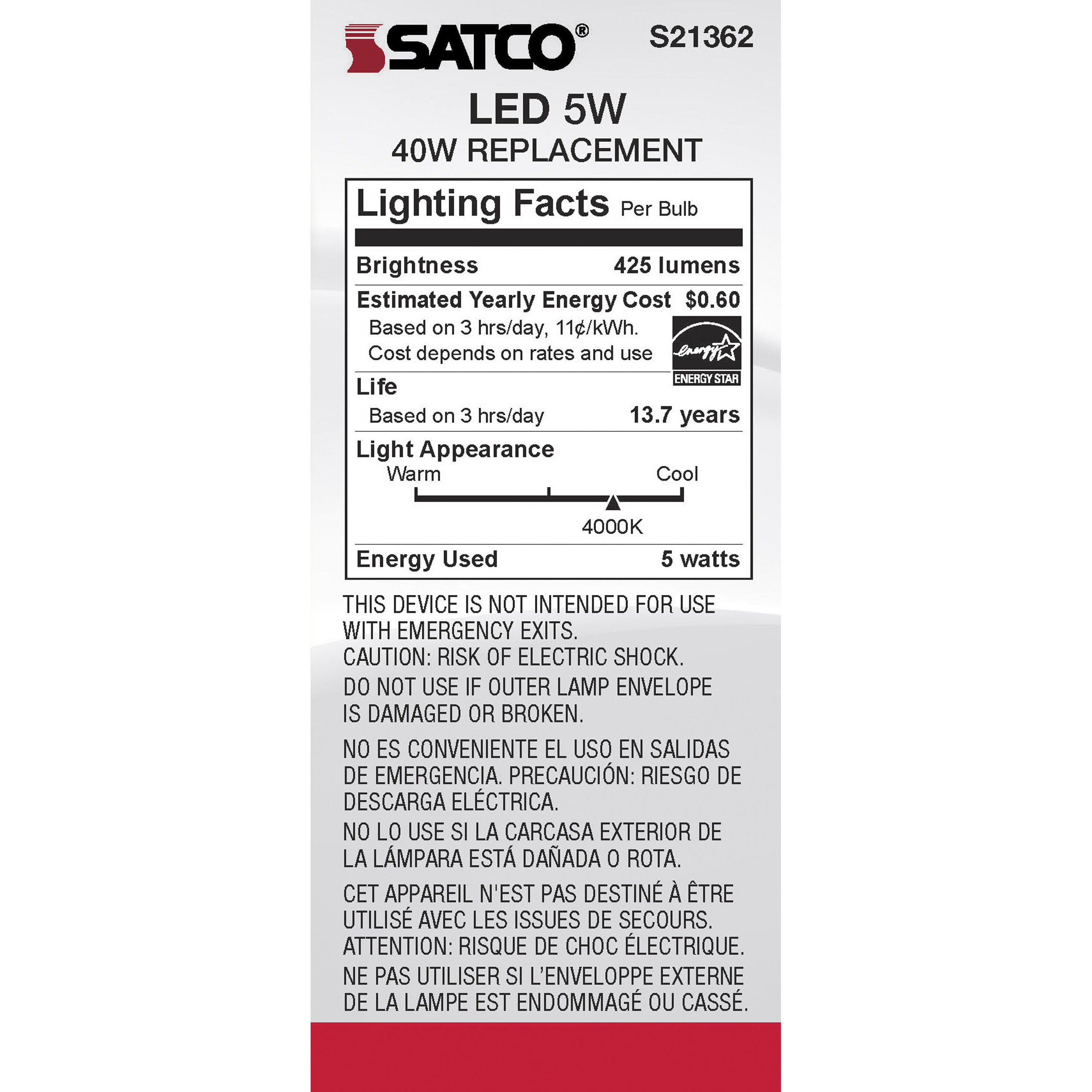 Lumos LED Medium Medium 5.00 watt 4000K LED Filament