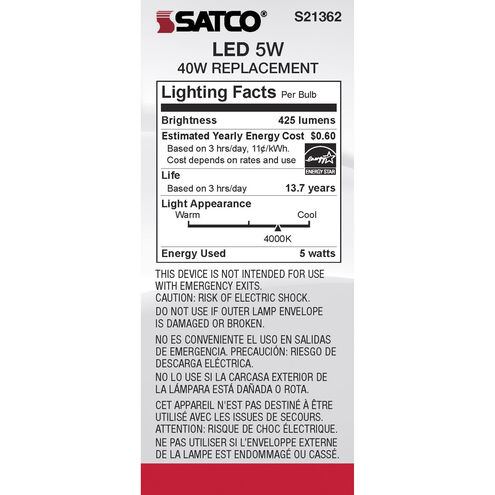 Lumos LED Medium Medium 5.00 watt 4000K LED Filament