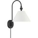 Traditional 1 Light 10 inch Matte Black Wall Sconce Wall Light