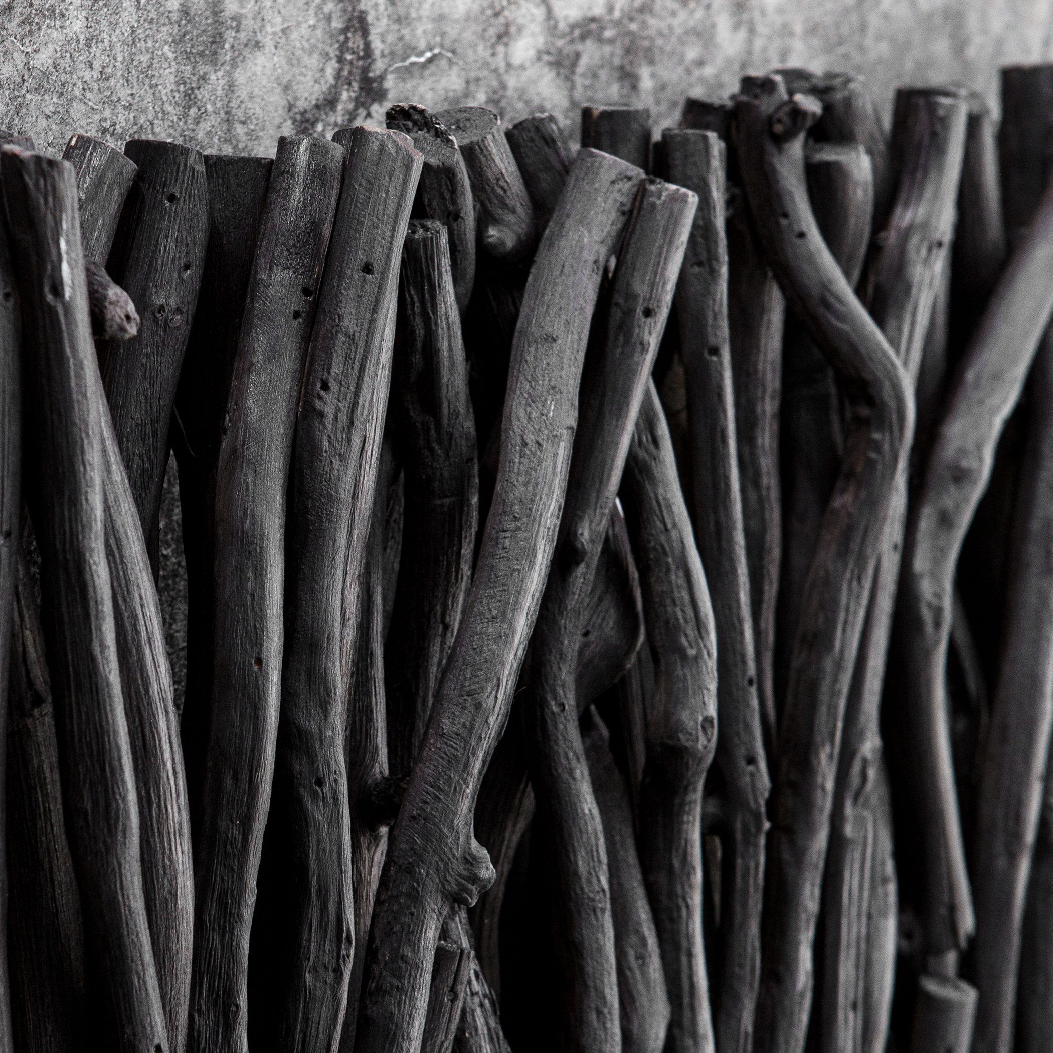 Gathered Teak Black Wood Wall Decor