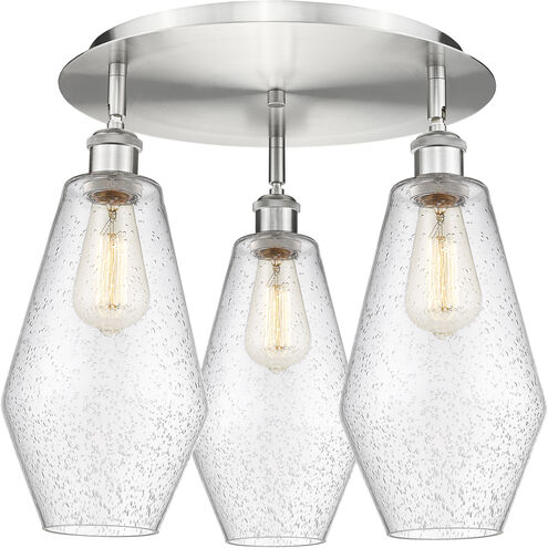 Cindyrella 3 Light 18.75 inch Satin Nickel Flush Mount Ceiling Light in Seedy