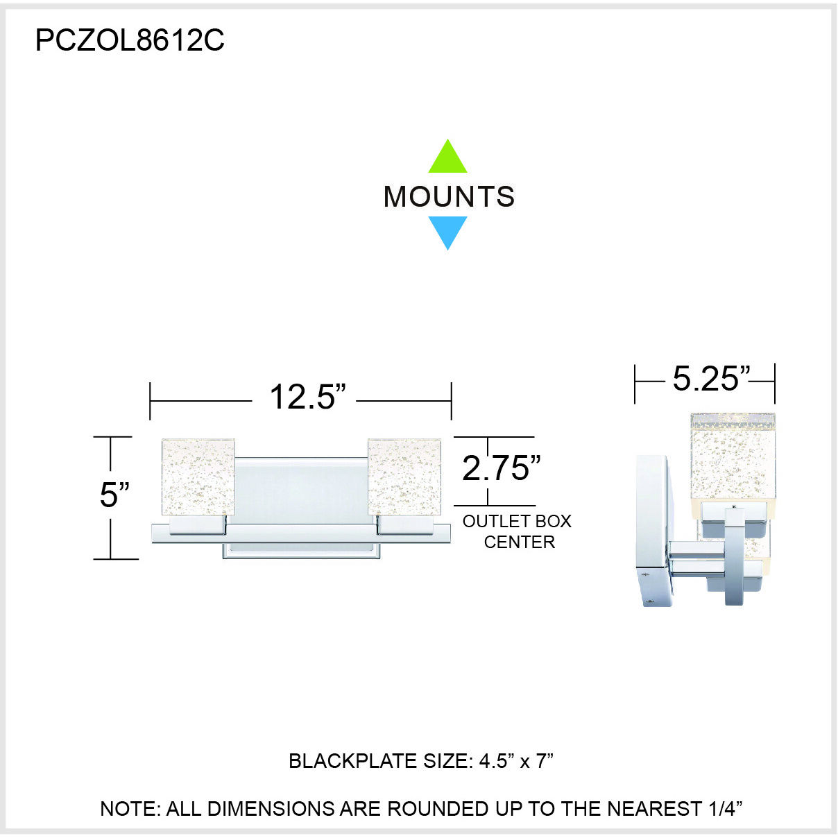 Zola LED 13 inch Polished Chrome Bath Light Wall Light