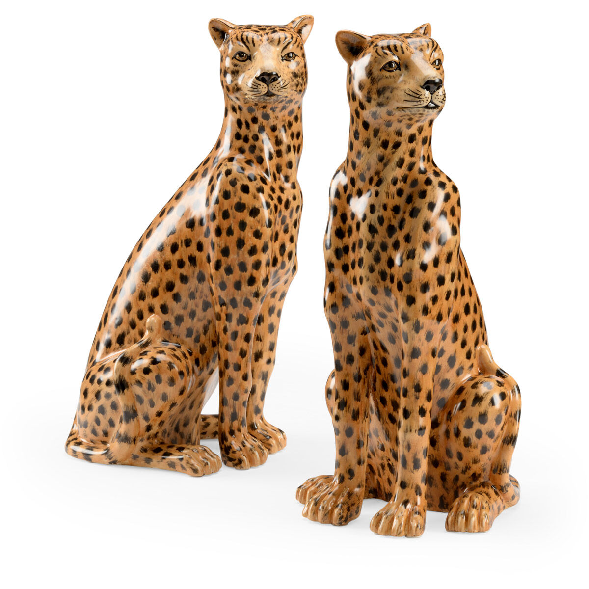 Wildwood Brown/Black Glaze Wild Kats Statues, Set of 2