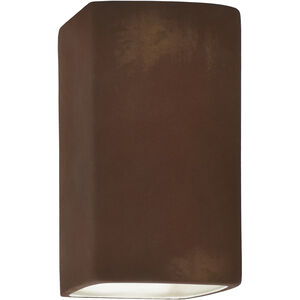 Ambiance Rectangle LED 7.25 inch Real Rust Wall Sconce Wall Light, Large