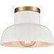 Lewellen 1 Light 10 inch Matte White with Brushed Gold Semi Flush Mount Ceiling Light