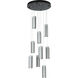 Exos Glass 9 Light 20.5 inch Black Pendant Ceiling Light in Opal, Standard Pipe