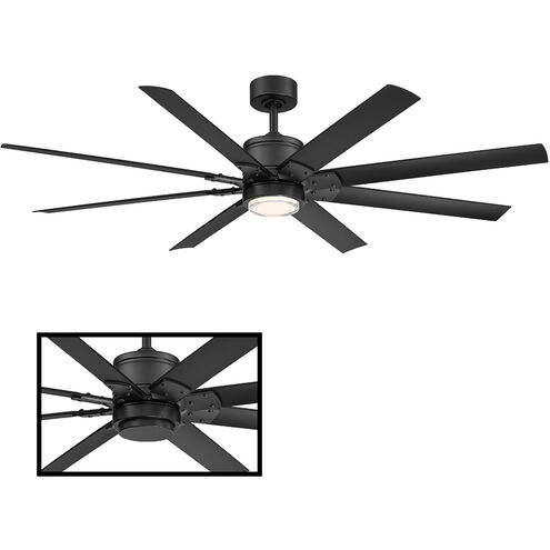 Renegade 66 inch Matte Black Ceiling Fan in 2700K