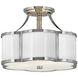 Chance 2 Light 14.25 inch Polished Nickel with Polished White Indoor Semi-Flush Mount Ceiling Light