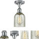 Edison Caledonia 1 Light 5 inch Polished Chrome Semi-Flush Mount Ceiling Light in Mica Glass