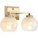 Elliott 2 Light 15.25 inch Brushed Champagne Bronze Vanity Light Wall Light in Alabaster