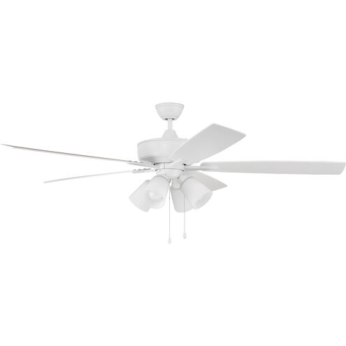 Super Pro 114 60 inch White with White/Washed Oak Blades Contractor Ceiling Fan