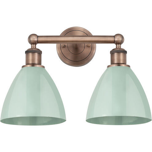 Plymouth Dome 2 Light 16.5 inch Antique Copper Bath Vanity Light Wall Light in Seafoam