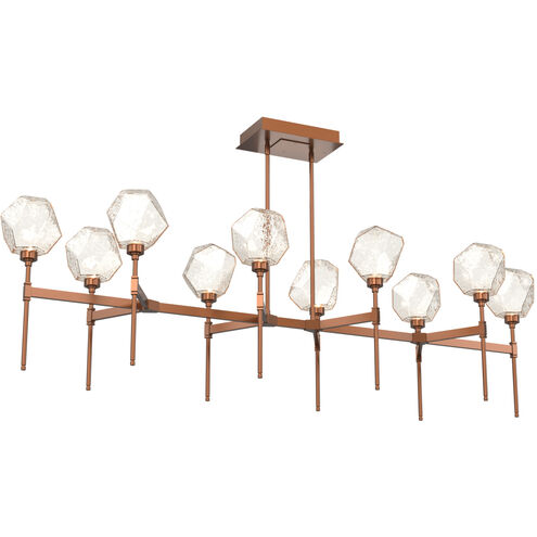 Gem LED Burnished Bronze Linear Pendant Ceiling Light in 3000K LED, Amber, Belvedere