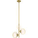 Teatro 3 Light 15 inch Brushed Gold Pendant Ceiling Light