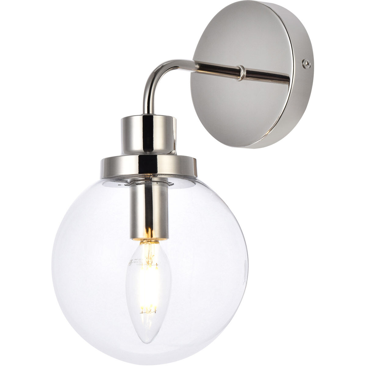 Hanson 1 Light 9 inch Polish Nickel Bath Sconce Wall Light