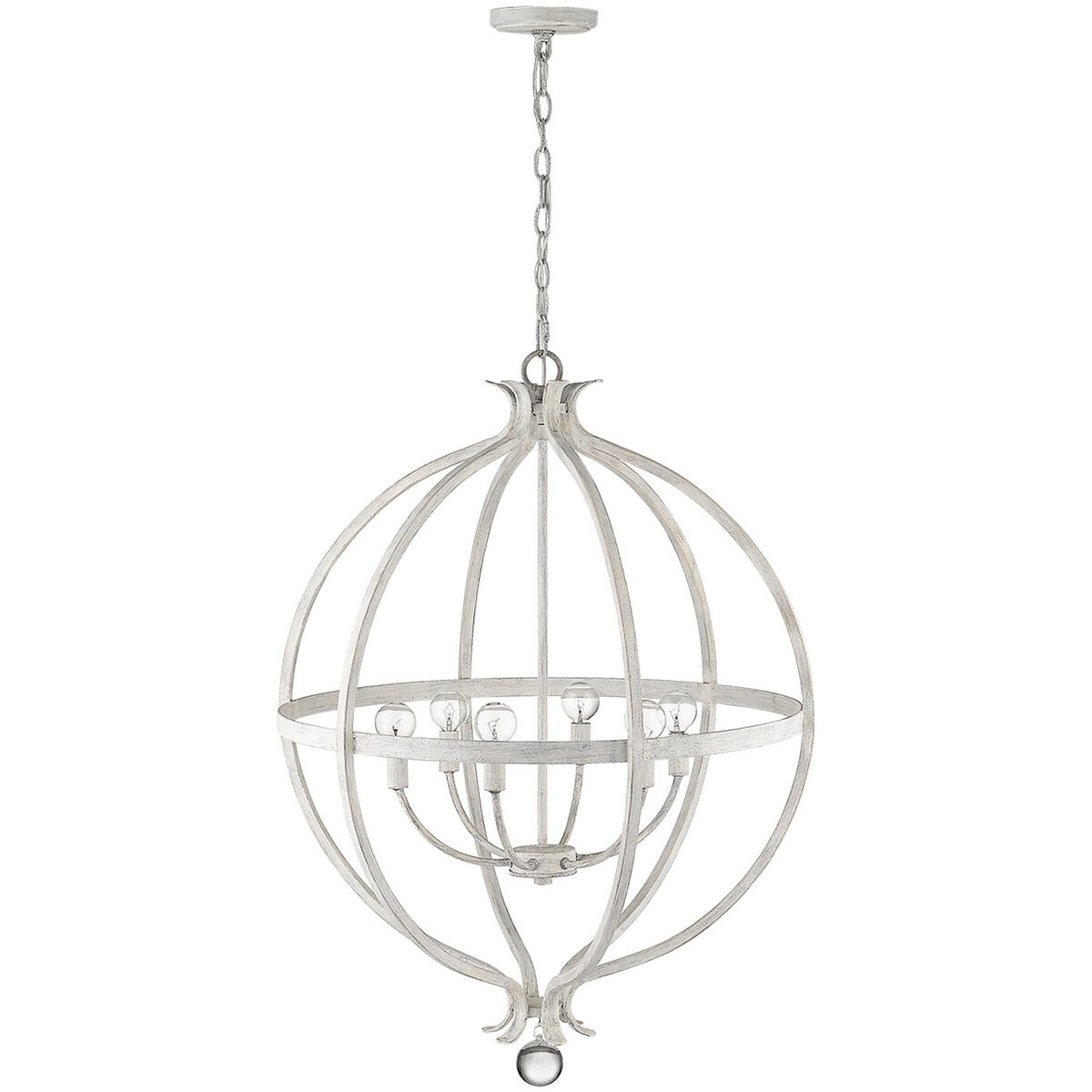 Callie 6 Light 26 inch Country White Pendant Ceiling Light