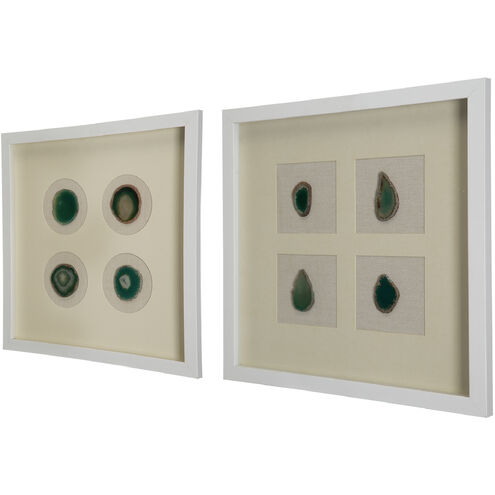 Coty White and Green Shadow Boxes