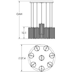 Uptown Mesh 8 Light Chandelier
