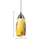Milan 1 Light 3 inch Satin Nickel Mini Pendant Ceiling Light in Yellow Blaze Glass