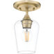 Joliet 1 Light 5.5 inch Burnished Brass Flush Mount Ceiling Light