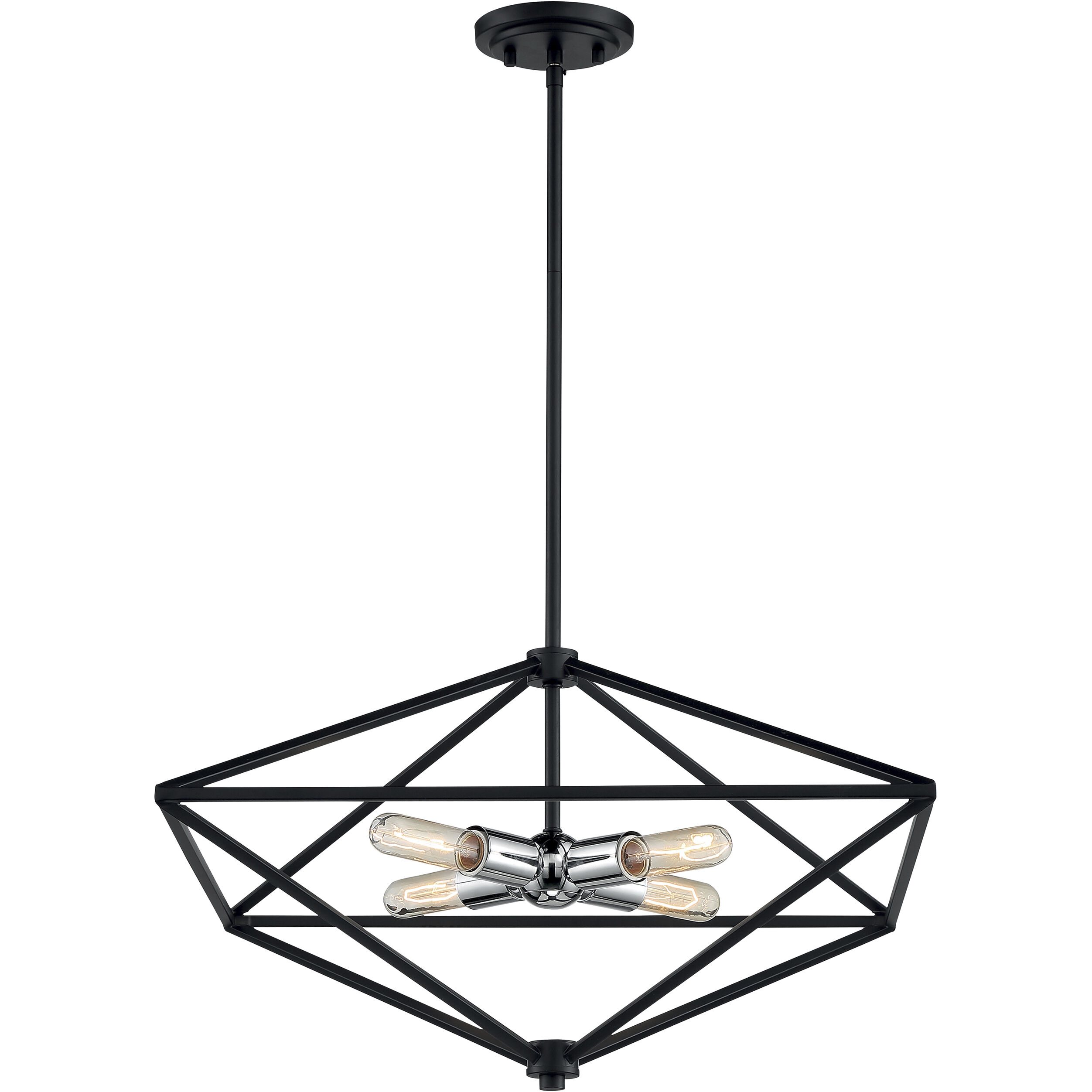 Legend 4 Light 22 inch Black and Polished Nickel Pendant Ceiling Light