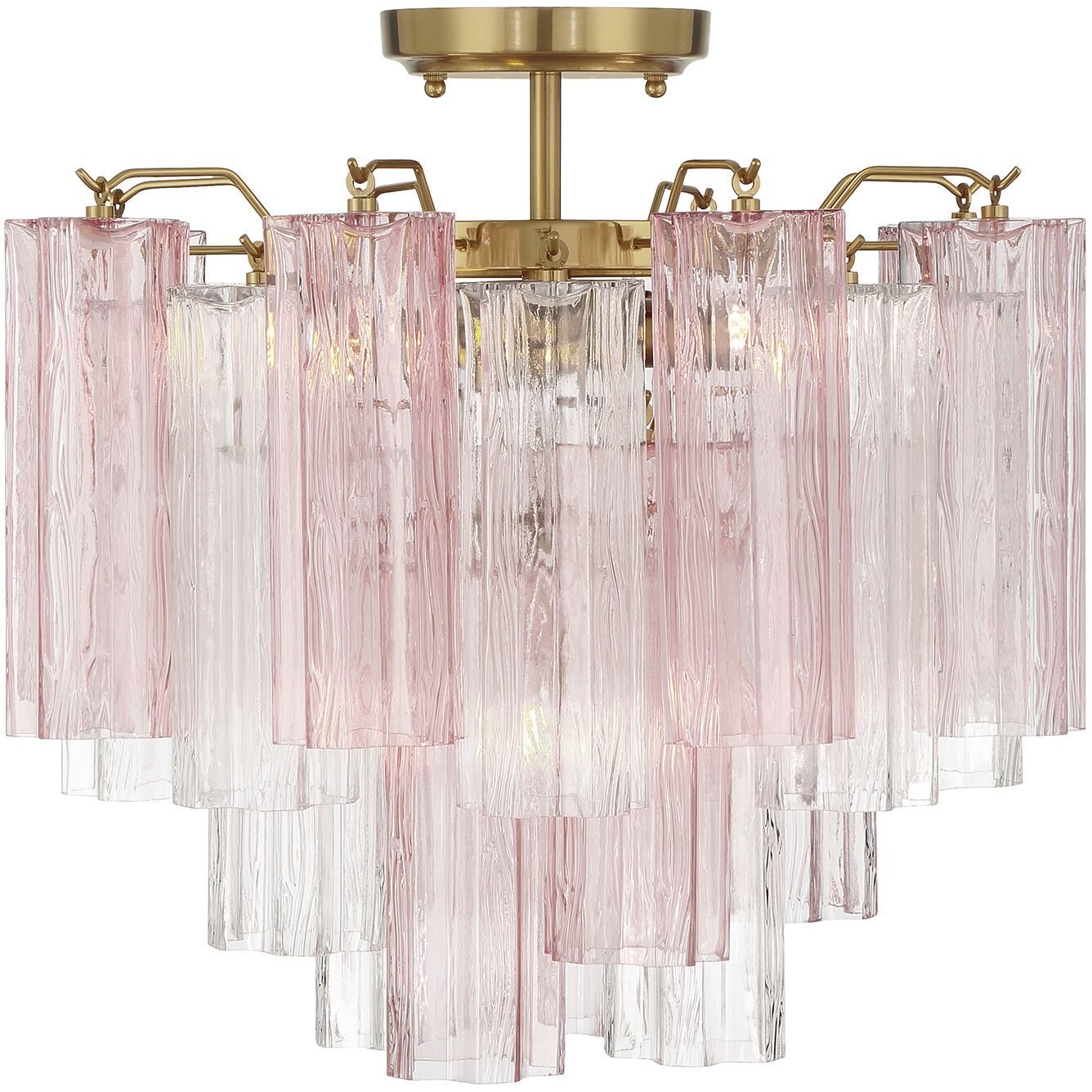 Addis 4 Light 17.75 inch Aged Brass Semi Flush Ceiling Light in Spring