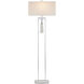 Vitale 69.5 inch 150 watt Silver Leaf and White Marble with Crystal Floor Lamp Portable Light