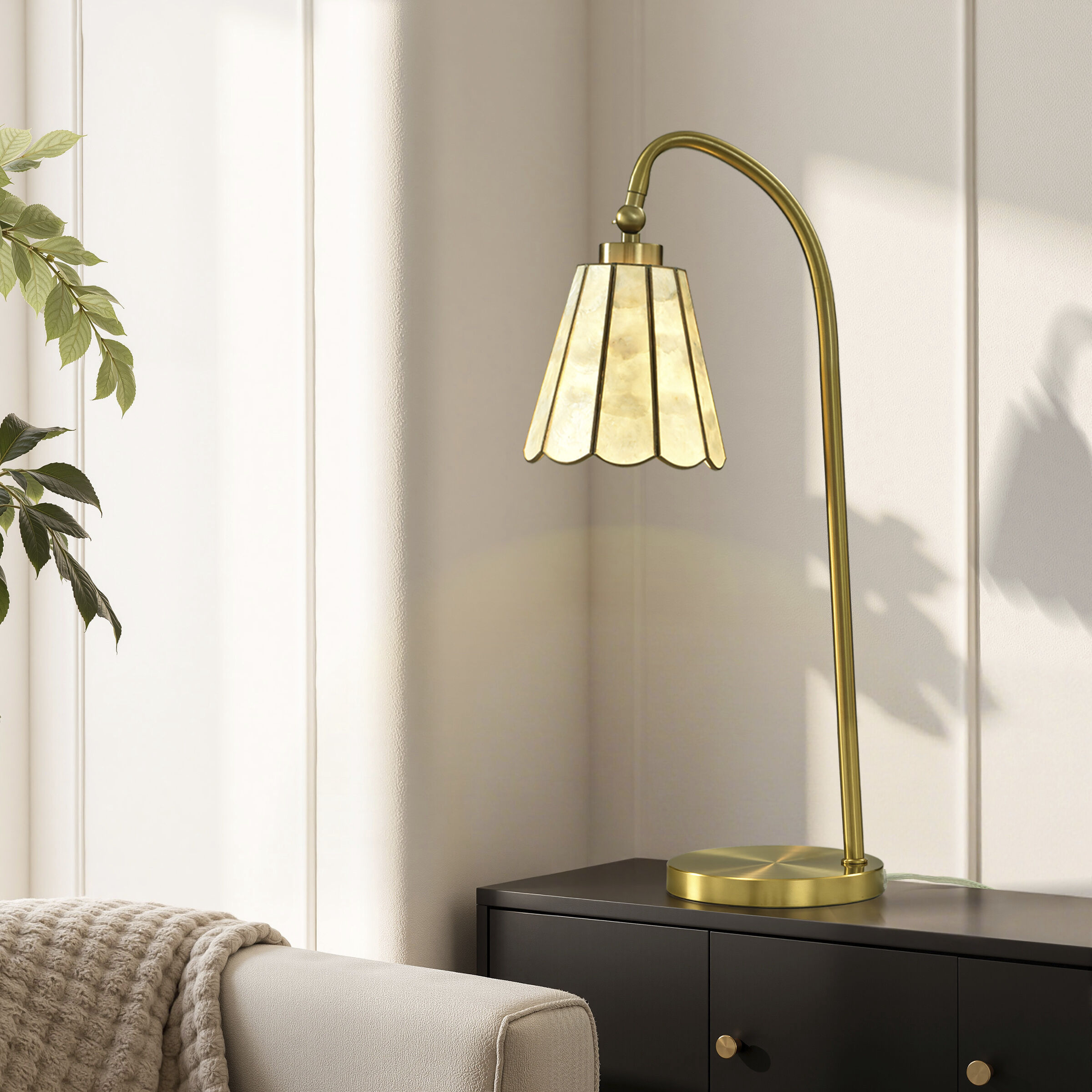 Verity 24 inch 40 watt Polished Brass Table Lamp Portable Light