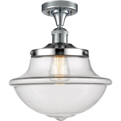Franklin Restoration Large Oxford LED 12 inch Polished Chrome Semi-Flush Mount Ceiling Light, Franklin Restoration
